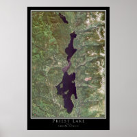 Carte satellite de Priest Lake Idaho