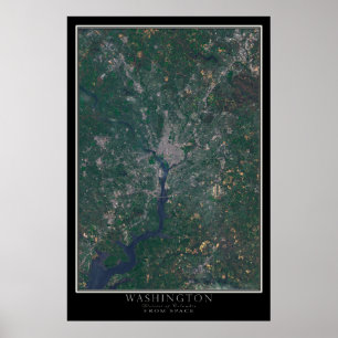 Affiche Carte satellite de Washington DC