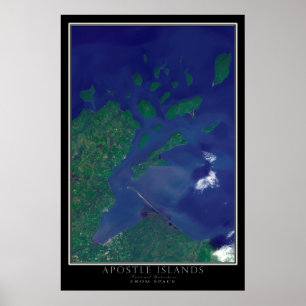 Affiche Carte satellite des îles Apôtres