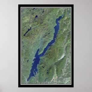 Affiche Carte satellite du lac George New York