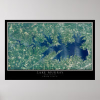 Carte satellite du lac Murray Caroline du Sud