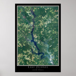 Affiche Carte satellite du lac Oconee Georgia
