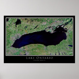 Affiche Carte satellite du lac Ontario