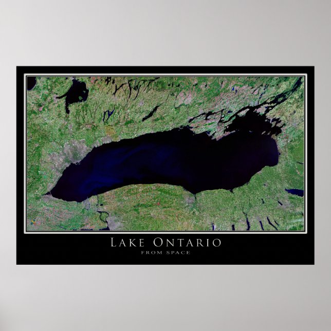 Affiche Carte satellite du lac Ontario (Devant)