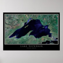 Carte satellite du lac Supérieur
