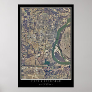 Affiche Carte satellite du Missouri du Cap Girardeau