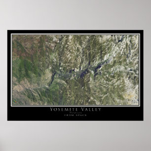 Affiche Carte satellite du parc national de Yosemite en Ca