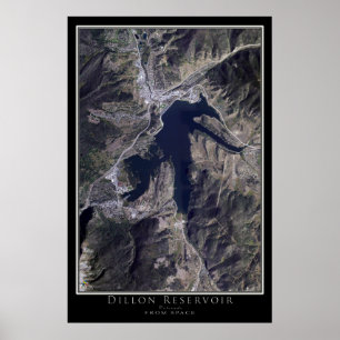 Affiche Carte satellite du réservoir Dillon Colorado