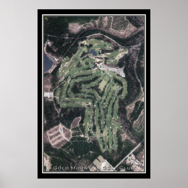 Affiche Carte satellite Gold Mountain Golf Club Washington (Devant)
