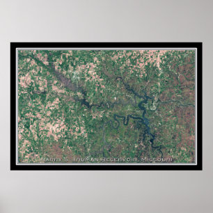 Affiche Carte satellite Harry Truman Lake Missouri