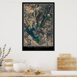 Affiche Carte satellite New Melones Lake California