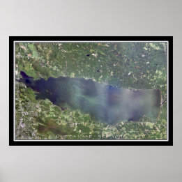 Affiche Carte satellite Oneida Lake New York