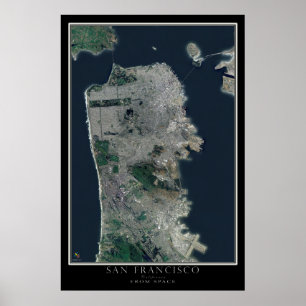 Affiche Carte satellite San Francisco California