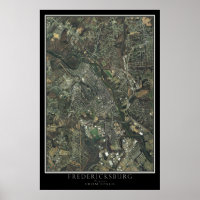 Carte satellite spatiale de Fredericksburg Virgini