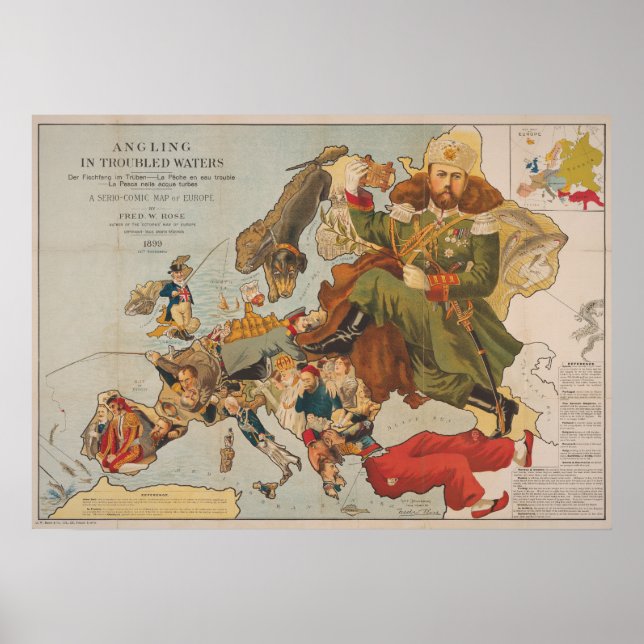 Affiche Carte satirique vintage (Devant)