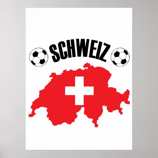 Affiche Carte Schweiz Fussball Suisse (Devant)