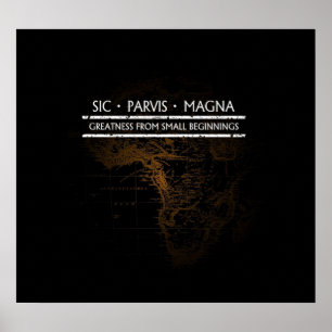 Affiche Carte SIC PARVIS MAGNA Noir