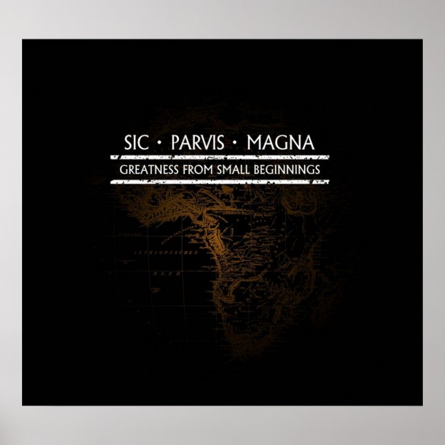 Affiche Carte SIC PARVIS MAGNA Noir (Devant)