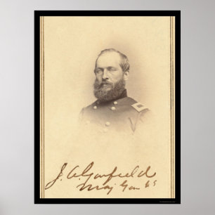 Affiche Carte signée du président James Garfield 1861