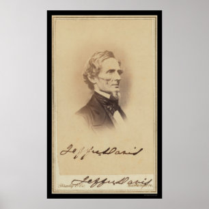 Affiche Carte signée Jefferson Davis 1860