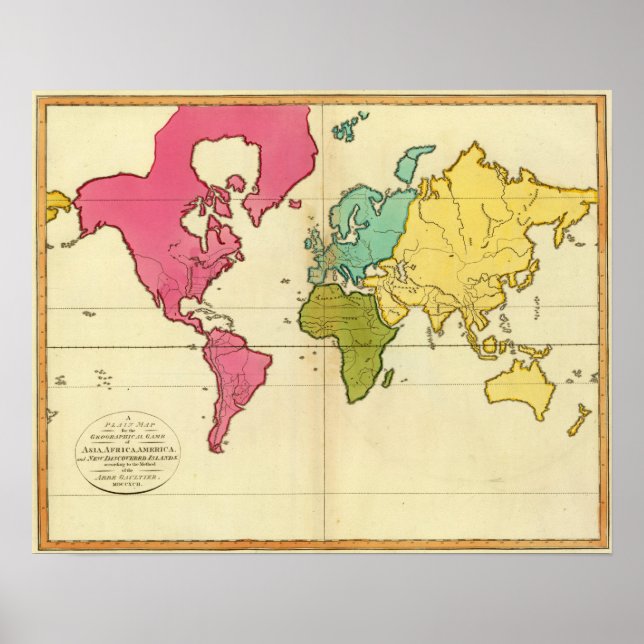 Affiche Carte simple Monde (Devant)