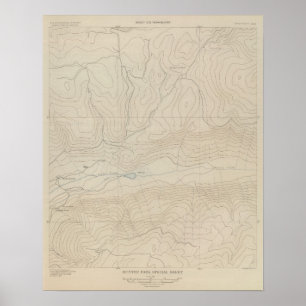 Affiche Carte spéciale d'atlas de parc de Tourtelotte