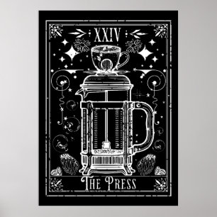 Affiche Carte Tarot Café Presse Française