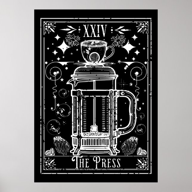 Affiche Carte Tarot Café Presse Française (Devant)