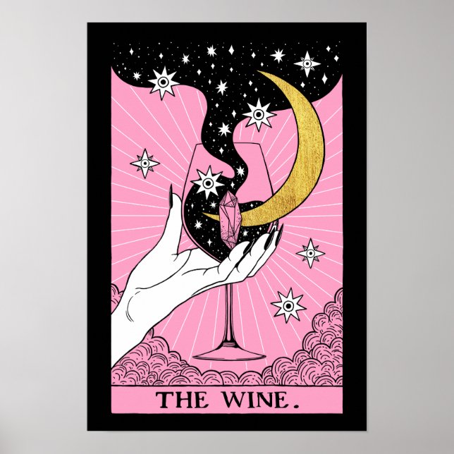 Affiche Carte Tarot de l'affiche du vin (Devant)