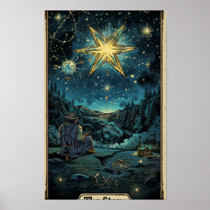 Affiche Carte Tarot de l'Art Star Travailler avec du texte