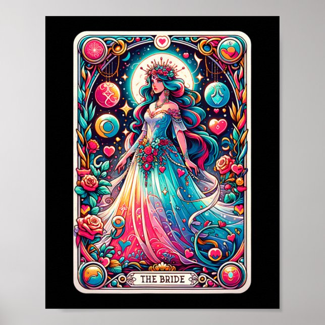 Affiche Carte Tarot De Mariée Mystique Enchantant Mariage  (Devant)