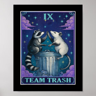 Affiche Carte Tarot Deck Team Trash Raccoon Cartes Tarot D