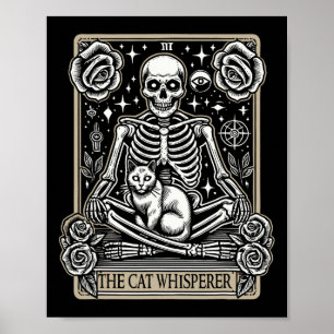 Affiche Carte Tarot Emo Gothic - Occulte Le Whisperer Cat