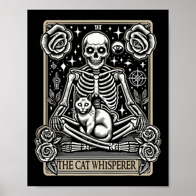 Affiche Carte Tarot Emo Gothic - Occulte Le Whisperer Cat (Devant)