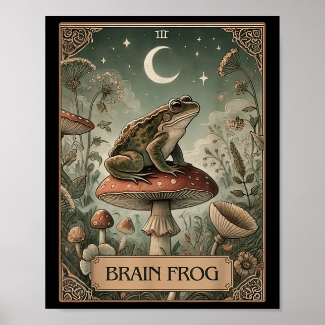 Affiche Carte Tarot Grenouille Cerveau Fibromyalgie Symptô (Devant)