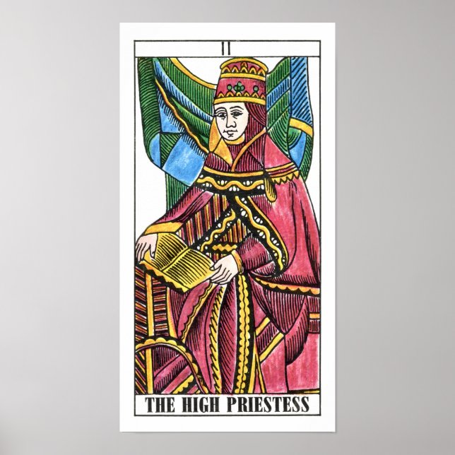 Affiche Carte Tarot Haute Prêtesse (Devant)