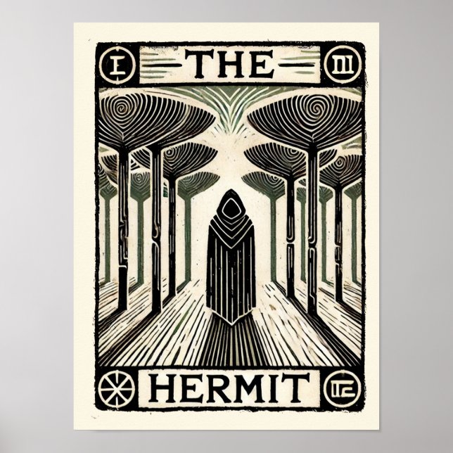 Affiche Carte Tarot Hermit (Devant)
