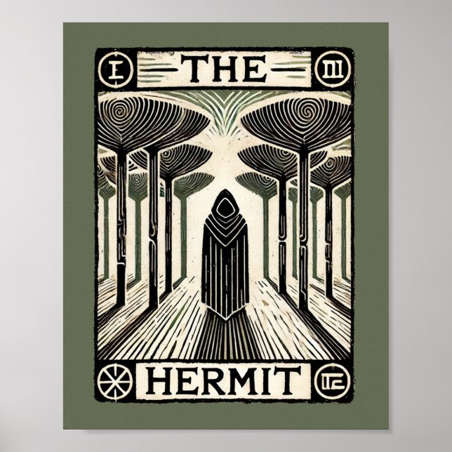 Affiche Carte Tarot Hermit (Devant)