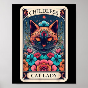 Affiche Carte Tarot Lady pour chats sans enfant 2