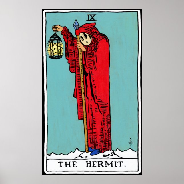 Affiche Carte Tarot L'Hermite (Devant)