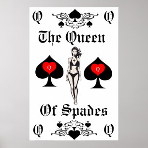 Affiche Carte Tarot Queen of Spades Thunder_Cove