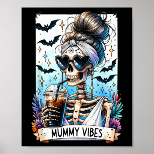 Affiche Carte Tarot Vibes de maman Éffrayante saison Skele
