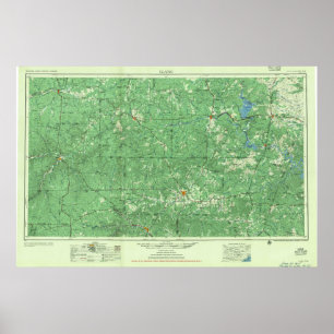 Affiche Carte topo Llano TX