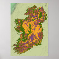 Carte topographique de l'Irlande