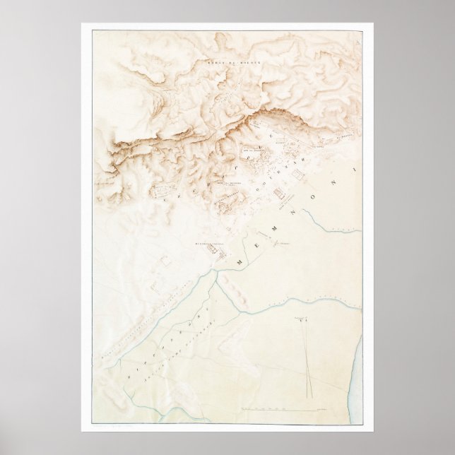 Affiche Carte topographique des ruines de Thèbes (Devant)