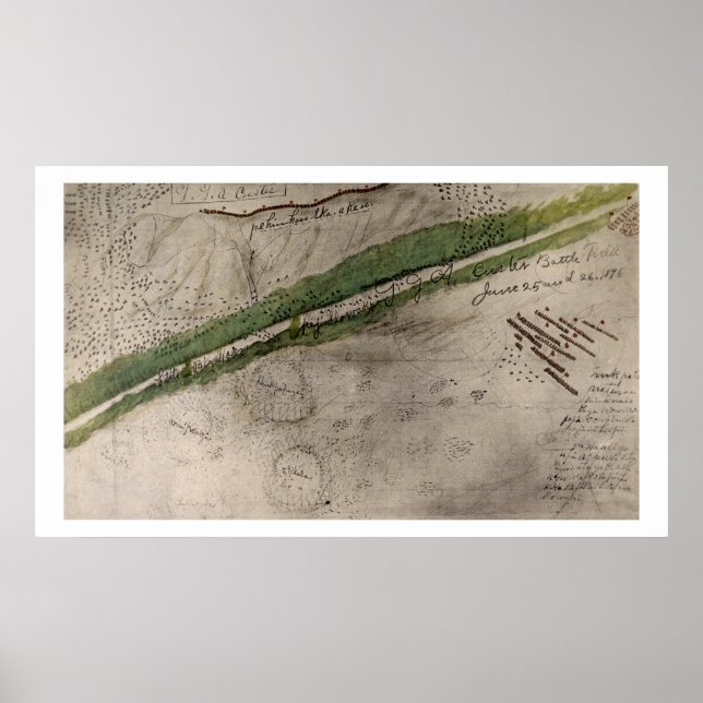 Affiche Carte topographique du champ de bataille du Litt (Devant)