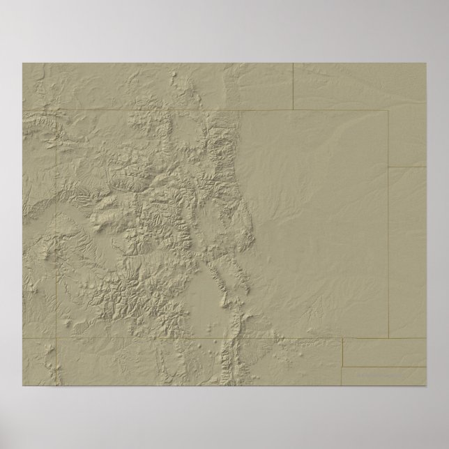 Affiche Carte topographique du Colorado (Devant)