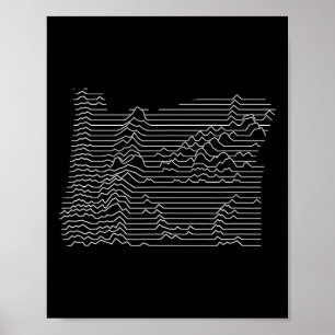 Affiche Carte topographique du relief de la chaîne de mont