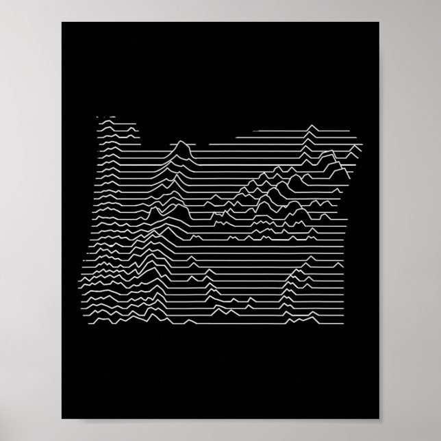 Affiche Carte topographique du relief de la chaîne de mont (Devant)