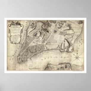 Affiche Carte tôt 1776 de New York City